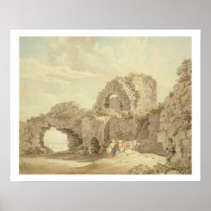 Ruins of Pevensey Castle (w/c on paper) Poster