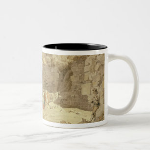 Ruins of Pevensey Castle (w/c on paper) Two-Tone Coffee Mug