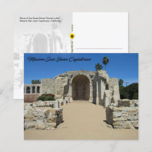 Ruins of the Great Stone Church, CA - postcard