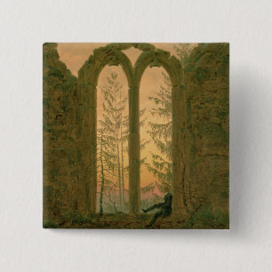 Ruins of the Oybin Monastery  1835-40 15 Cm Square Badge