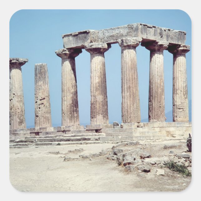 Ruins of the Temple of Apollo, c.550 BC Square Sticker (Front)