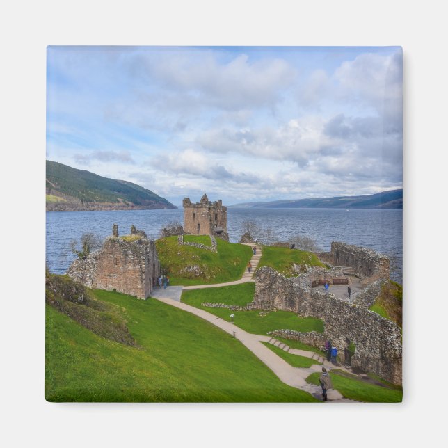 Ruins of Urquhart Castle along Loch Ness, Scotland Magnet (Front)