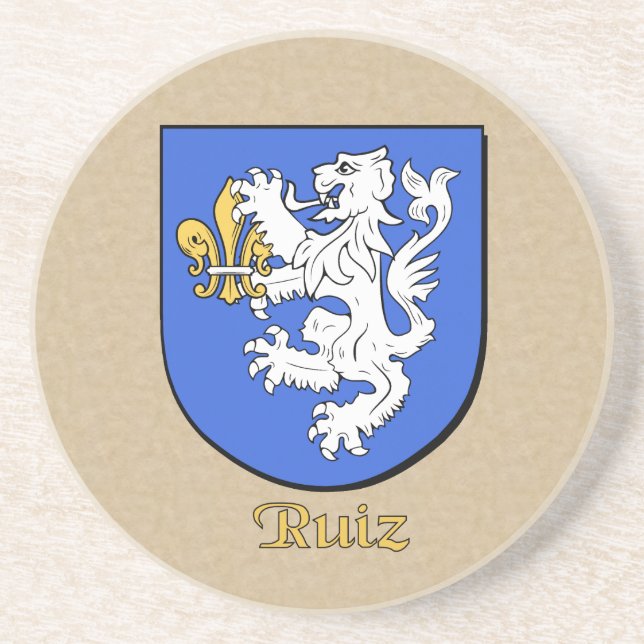 Ruiz Heraldic Shield Coaster (Front)