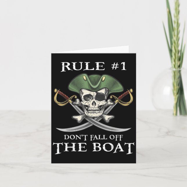 Rule #1 Don't Fall Off The Boat Cruise Rate Party  Card (Front)