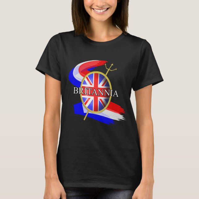 Rule Britannia Union Jack British Themed Graphic T-Shirt (Front)