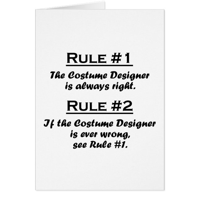 Rule Costume Designer (Front)
