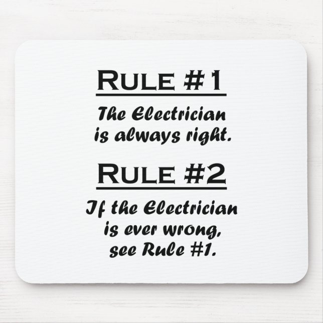 Rule Electrician Mouse Mat (Front)
