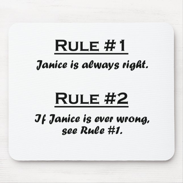 Rule Janice Mouse Mat (Front)