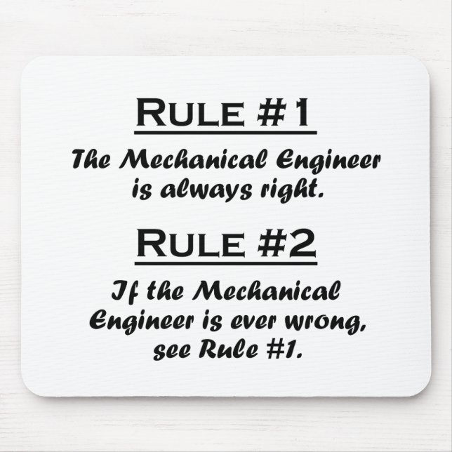 Rule Mechanical Engineer Mouse Mat (Front)
