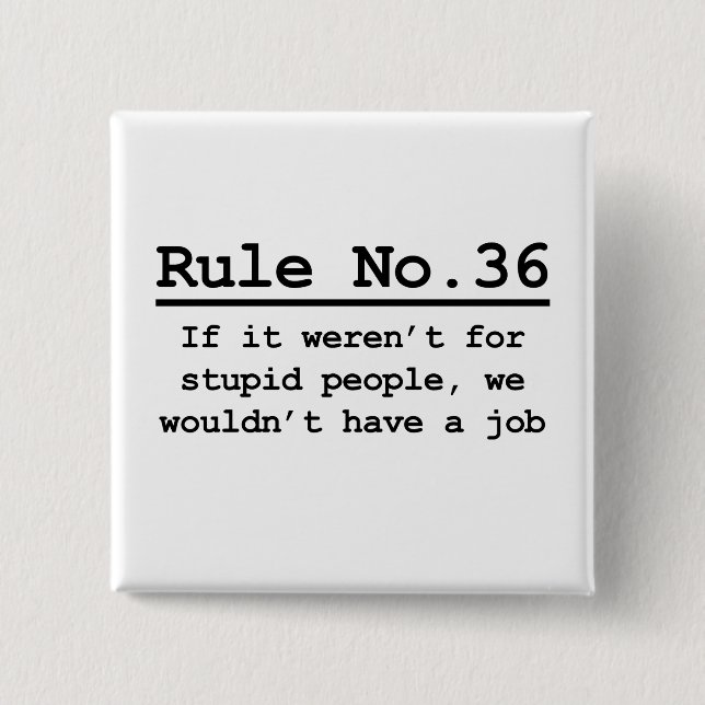 Rule No. 36 15 Cm Square Badge (Front)