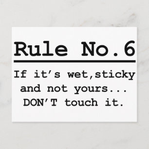 Rule No 6 Postcard
