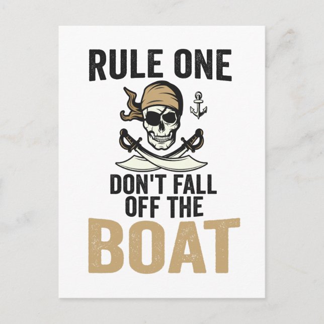Rule one Don't Fall off the Boat Funny Postcard (Front)