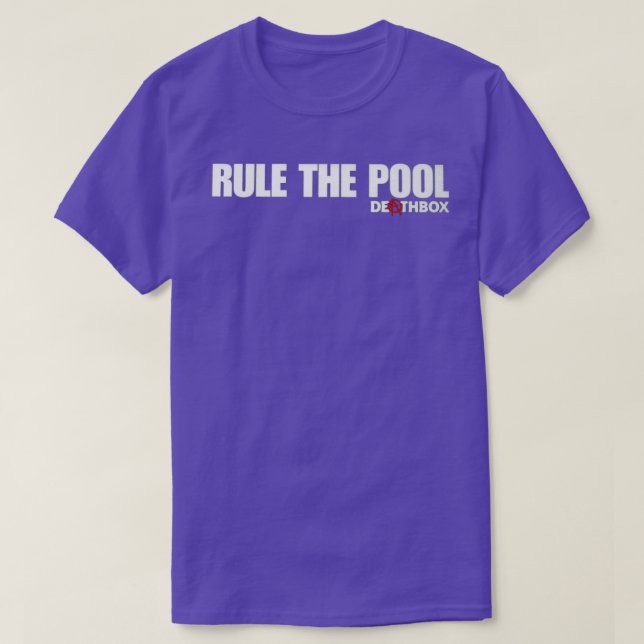 Rule The Pool deathbox skateboard design T-Shirt (Design Front)