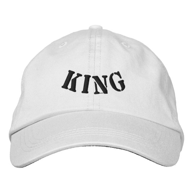 Rule the Streets with Custom KING White Colour-Hat Embroidered Hat (Front)