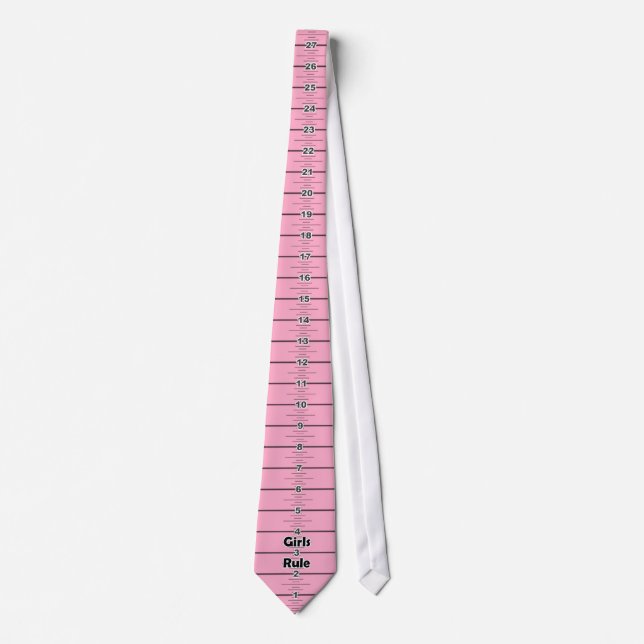 Ruler Tie - "Girls Rule" (Front)