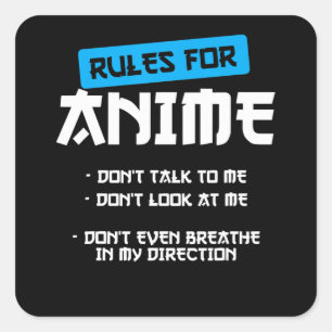 rules anime clothing manga art cosplay otaku gift square sticker