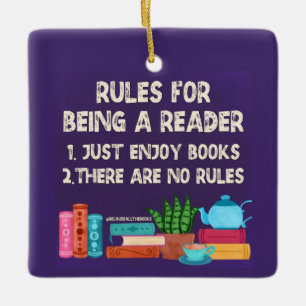 Rules For Being A Reader Ceramic Ornament