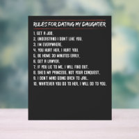 Rules For Dating My Daughter Funny Protective Dad