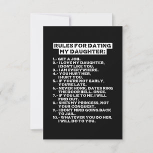 Rules for dating my daughter thank you card
