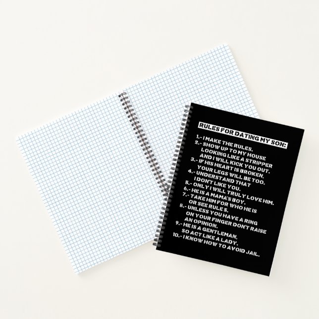 Rules for dating my son notebook (Inside)