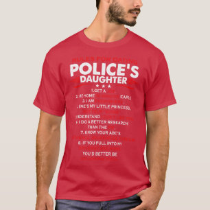 Rules For Dating Polices Daughter Proud Police T S T-Shirt