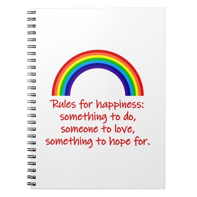 Rules For Happiness  Notebook (Front)