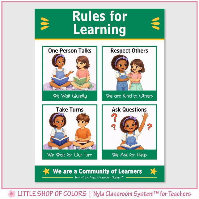 Rules for Learning Teacher Anchor Chart (Creator Uploaded)