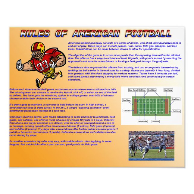 Rules of American Football Photo Print (Front)