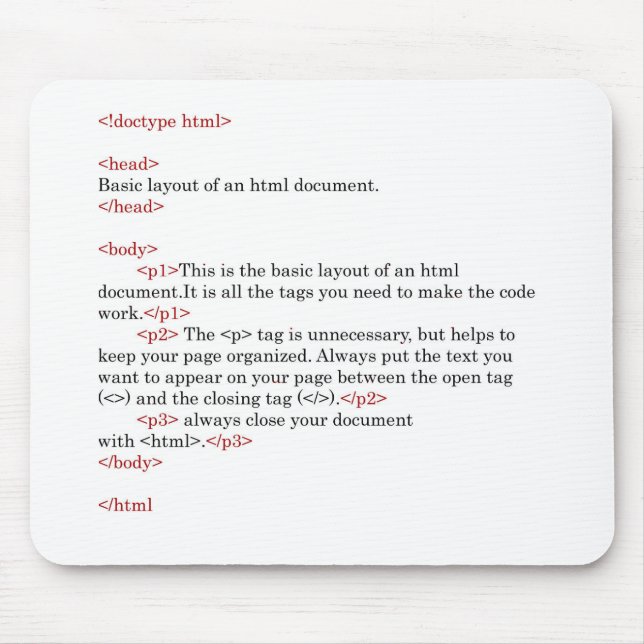 rules of html mouse mat (Front)
