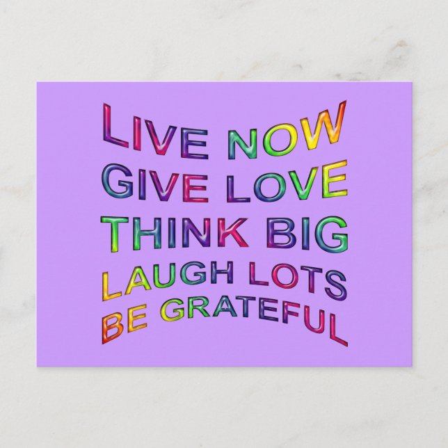 Rules Of Life Postcard (Front)