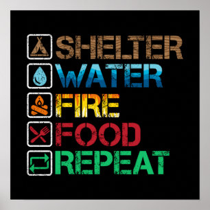 Rules of Survival - Shelter Water Fire Food Poster