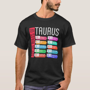 Rules Of Taurus Zodiac Birthday Horoscope Astrolog T-Shirt