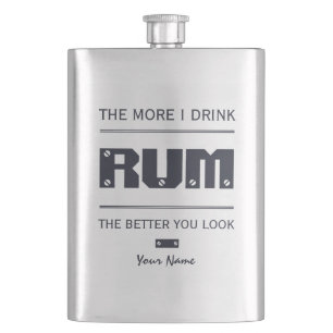 RUM custom monogram flask