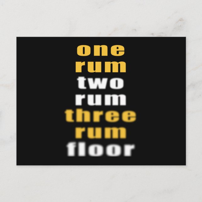 Rum drink alcohol party funny saying postcard (Front)