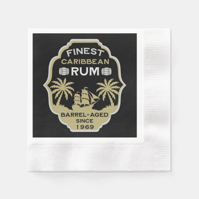 Rum Drinker Birthday Over The Hill Napkin (Front)