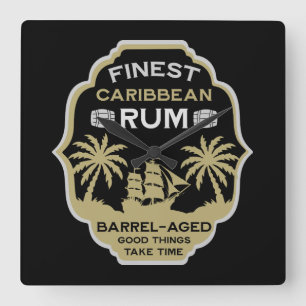 Rum Drinker Gift Square Wall Clock