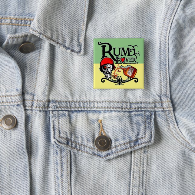 Rum lover 15 cm square badge (In Situ)