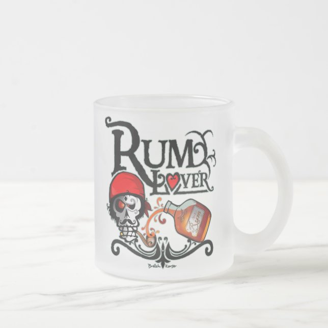 Rum lover frosted glass coffee mug (Right)