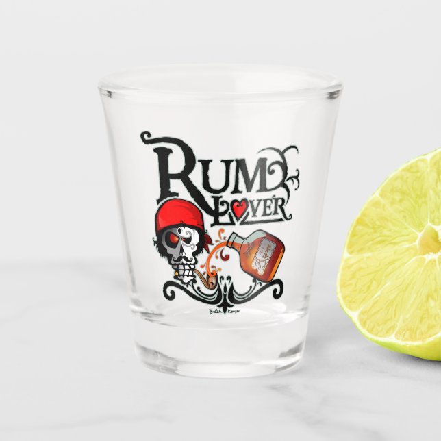Rum Lover shot glass (Front)