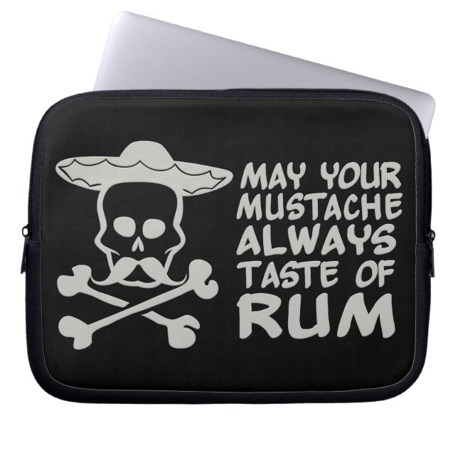 Rum Moustache custom colour laptop sleeve (Front)