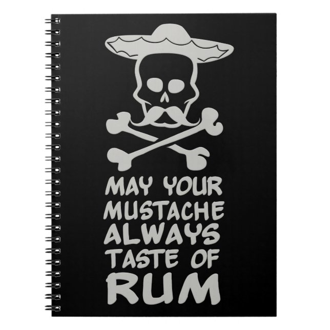 Rum Moustache custom colour notebook (Front)