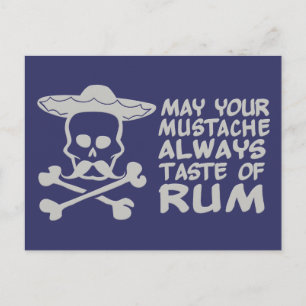 Rum Moustache custom colour postcard