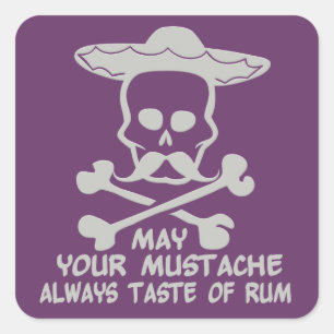 Rum Moustache custom colour stickers