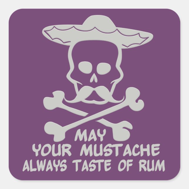 Rum Moustache custom colour stickers (Front)