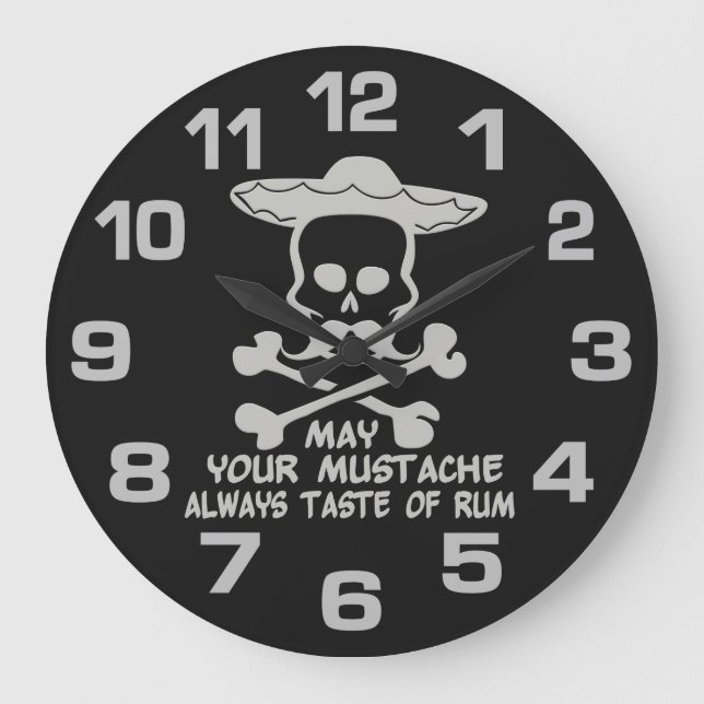 Rum Moustache custom colour wall clock (Front)