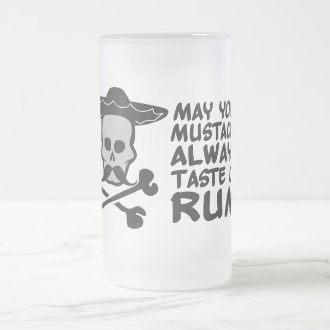Rum Moustache mug - choose style, colour (Center)