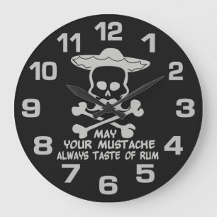 Rum Mustache custom color wall clock