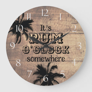 Rum O'Clock Beach Bar Large Clock