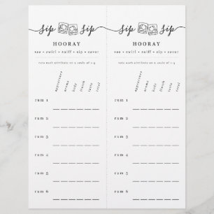 Rum Tasting Rating Scorecard Custom Letterhead