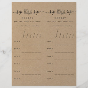 Rum Tasting Rating Scorecard on Faux Kraft Custom Letterhead